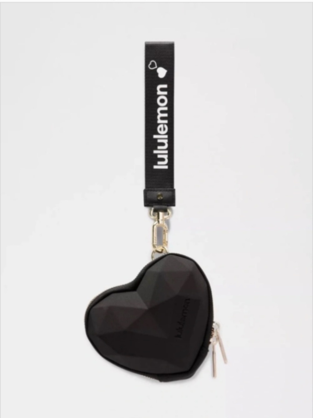 Lululemon Black Heart-Shaped Wristlet NWT